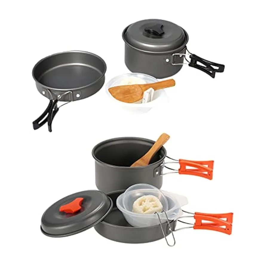 BANAN Set Utensili per pentole da Campeggio Ultraleggero Pentola Portatile Ciotola per Padella Escursionismo all’aperto Set da C