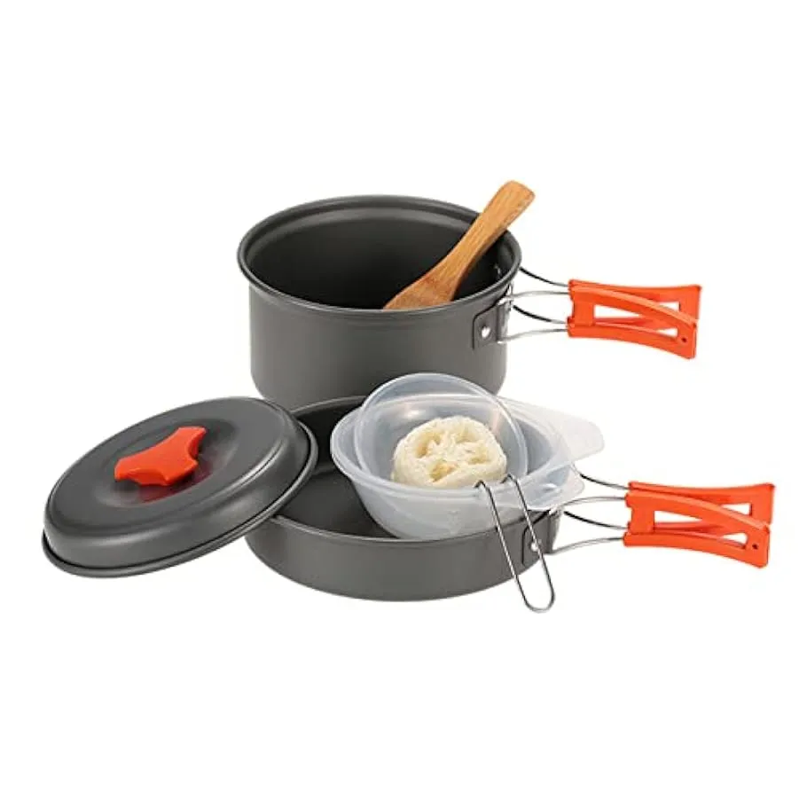 BANAN Set Utensili per pentole da Campeggio Ultraleggero Pentola Portatile Ciotola per Padella Escursionismo all’aperto Set da C