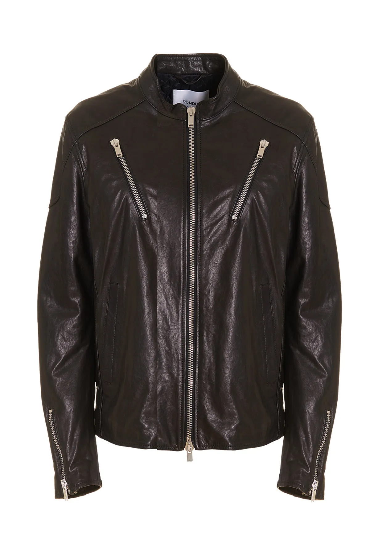 Biker in nappa DONDUP, con zip a vista