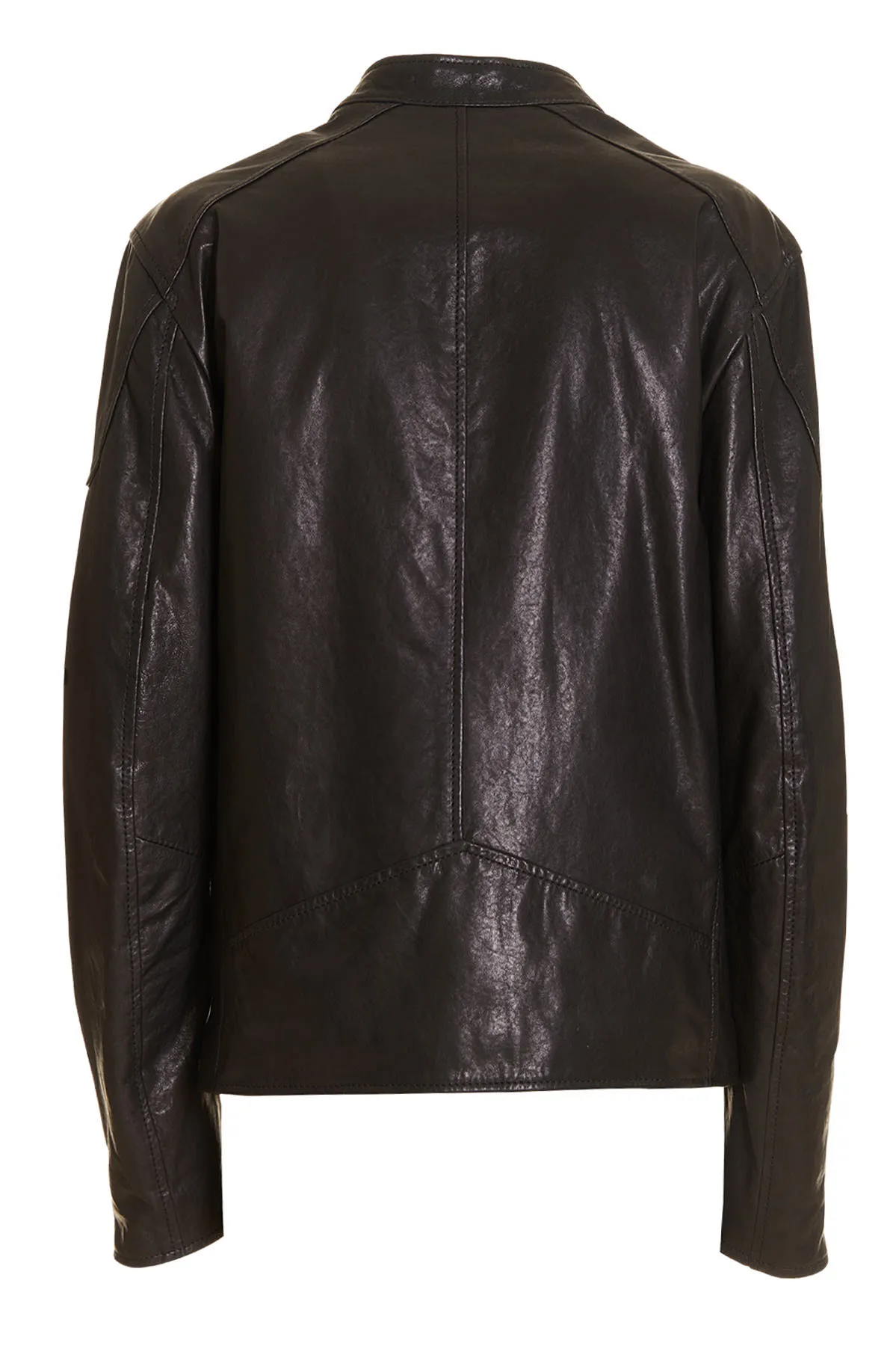 Biker in nappa DONDUP, con zip a vista