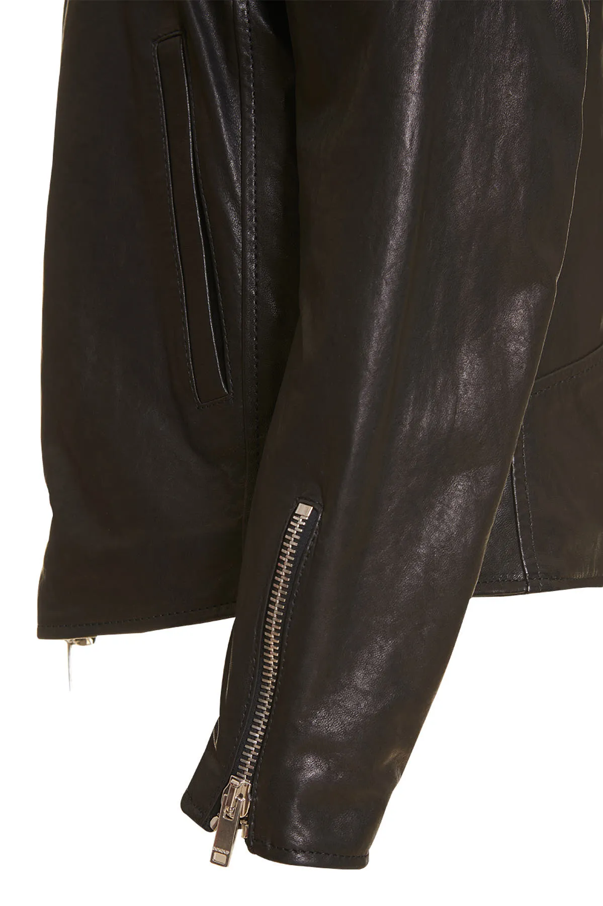 Biker in nappa DONDUP, con zip a vista