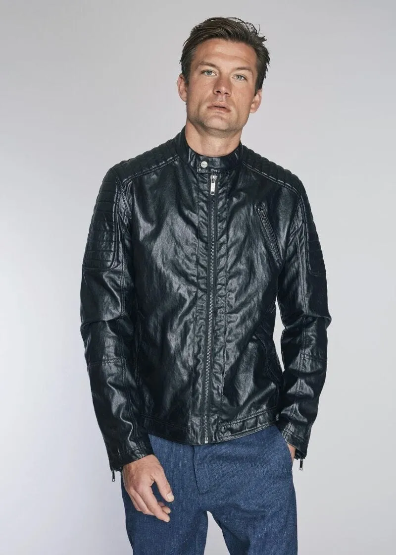 Biker jacket effetto pelle