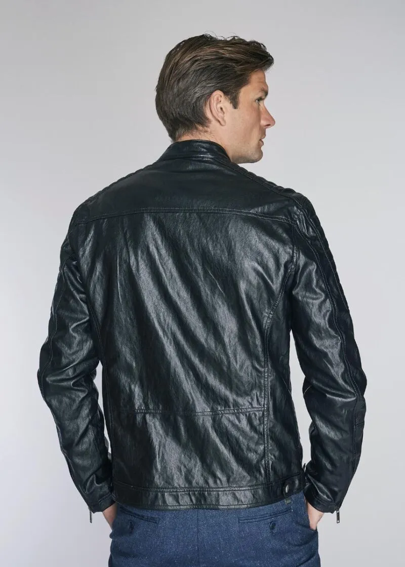 Biker jacket effetto pelle