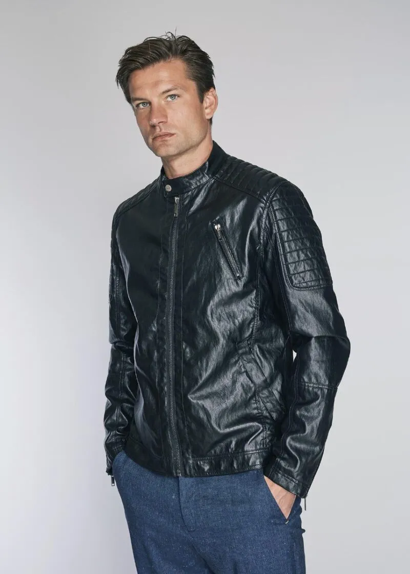 Biker jacket effetto pelle