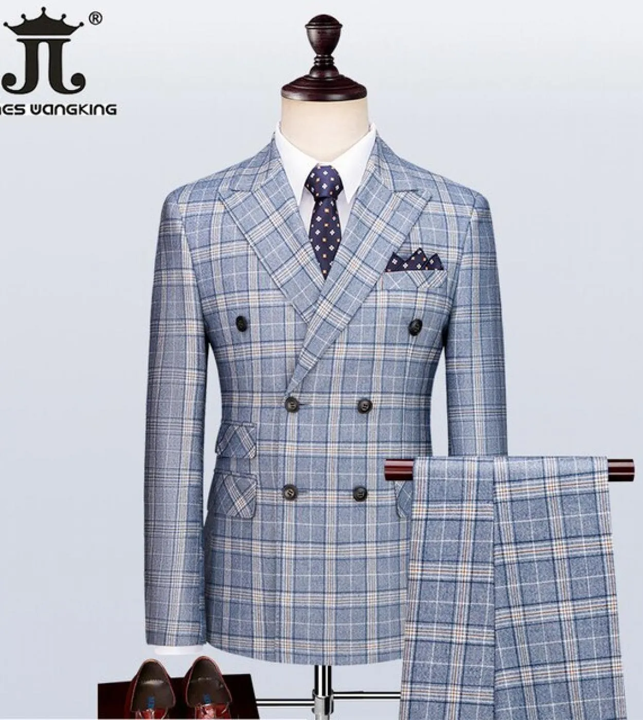 Blazer  gilet  pantaloni Highend Brand Fashion Plaid Abito formale da uomo 3 pezzi Abito da sposa sposo Tuxedo Casual Sl