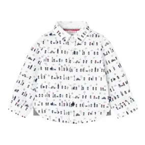 Boboli long sleeve Oxford shirt for infants and children 727229 9166 white