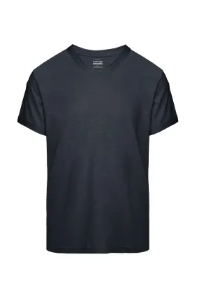 Bomboogie Men's cotton t-shirt with V-neck in slub jersey TM7904TJSSG 297 blue poseidon