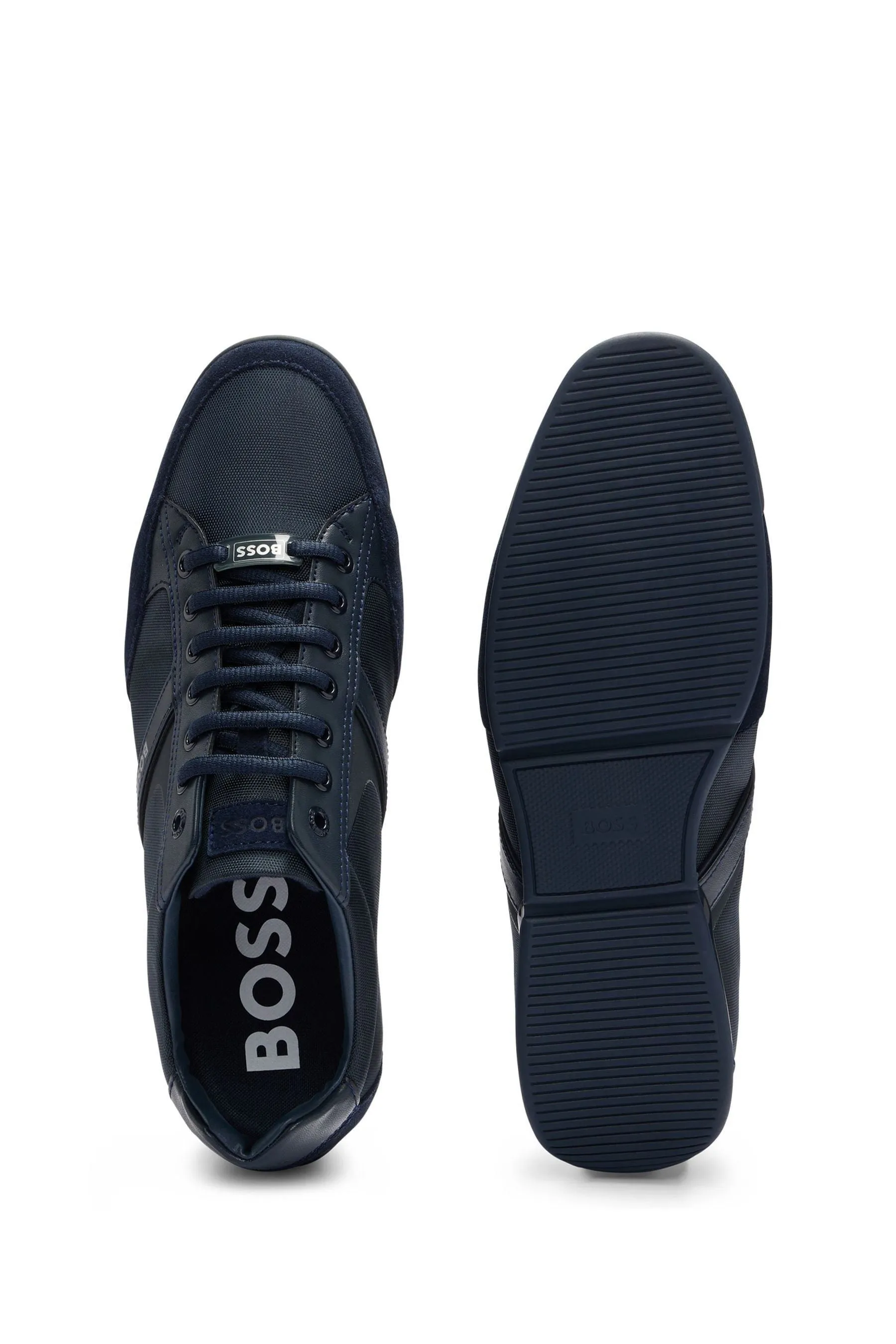 BOSS - Scarpe da ginnastica in camoscio e pelle sintetica