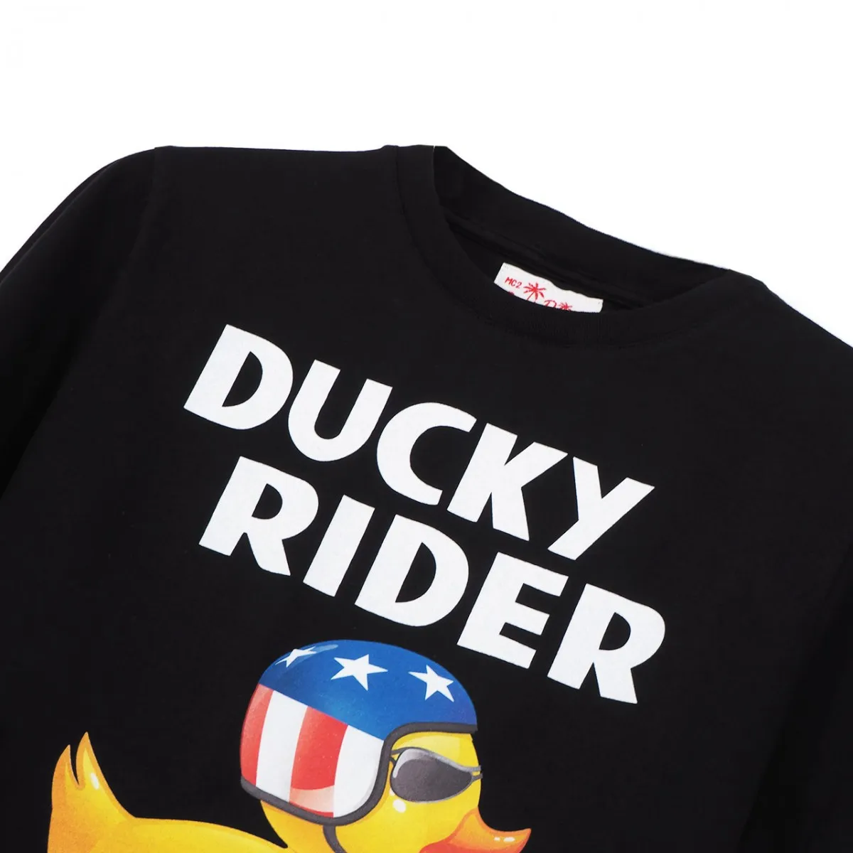 Cotton Classic T-Shirt Ducky Biker, Nero