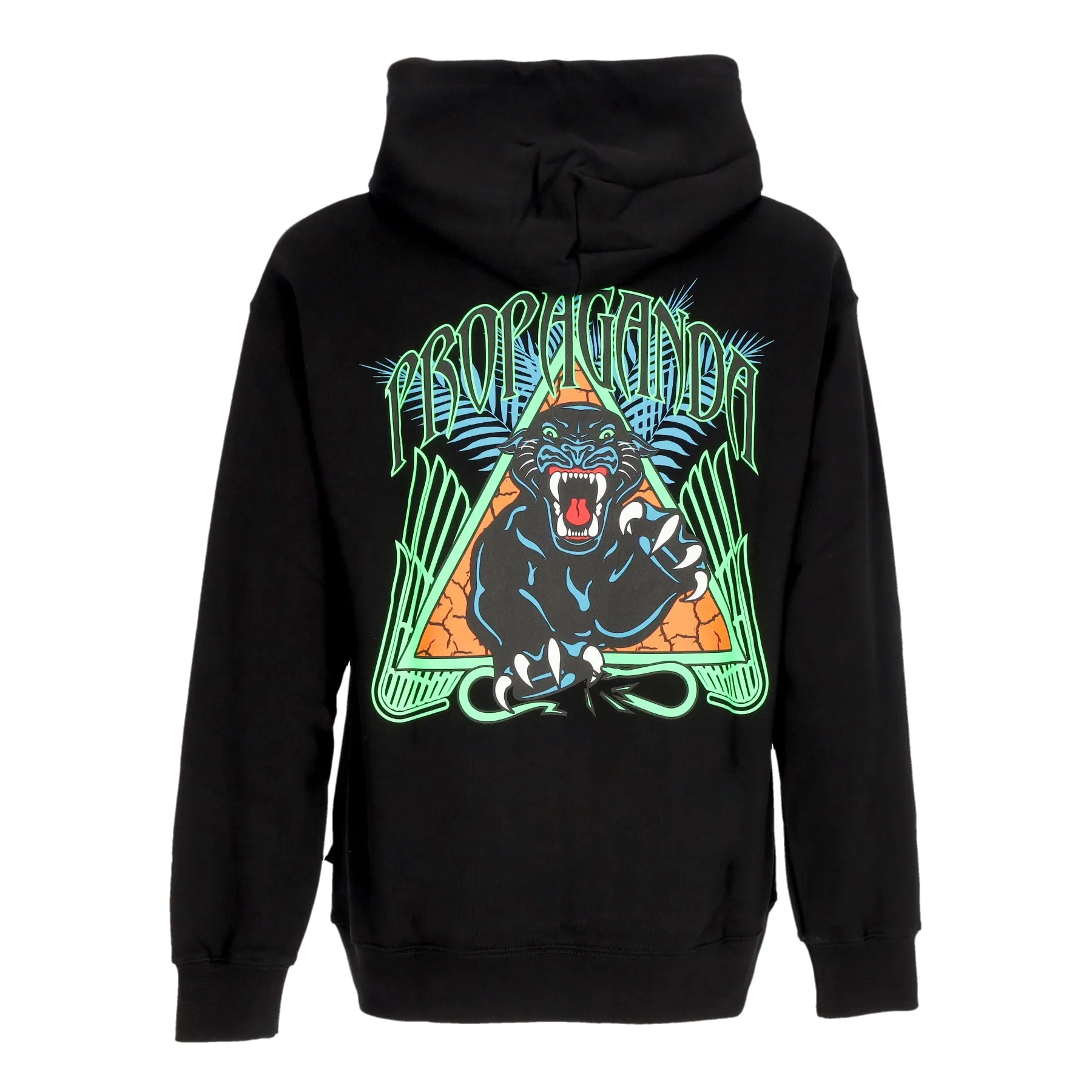 Felpa Leggera Cappuccio Uomo Triangle Panther Hoodie Black