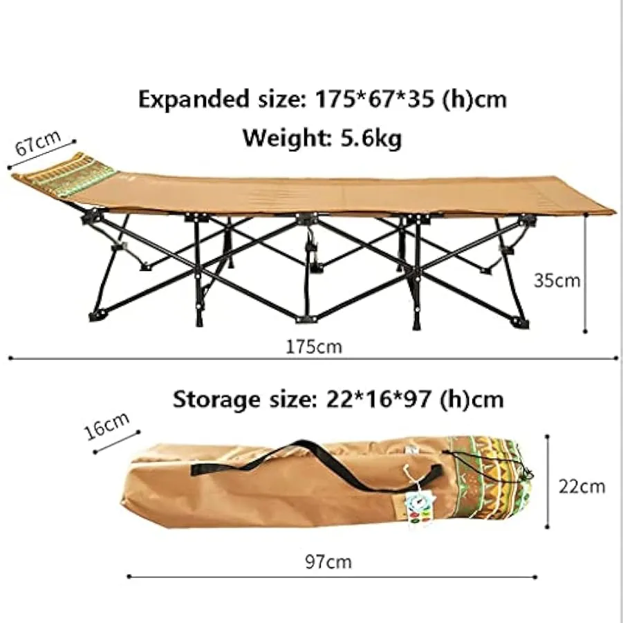 FMHCTN Lettino Pieghevole Ultraleggero, Lettino Compatto Portatile per Viaggi all’aperto, Campo Base, Escursionismo, Alpinismo c