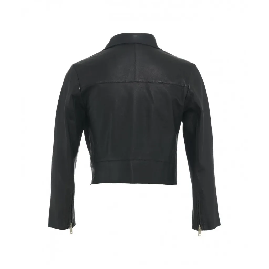 Giacca biker in pelle nero