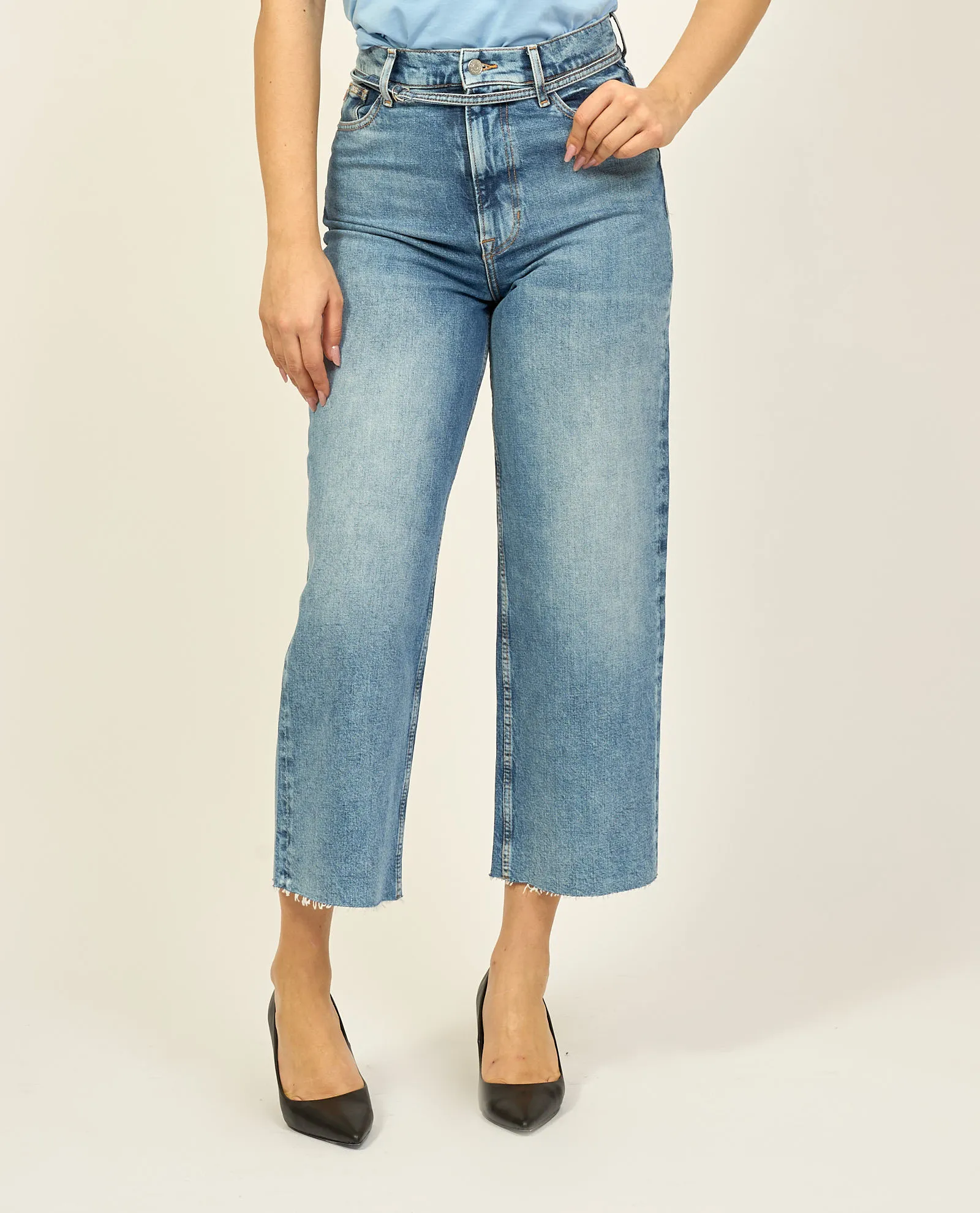 Jeans donna Boss con cintura a vita alta