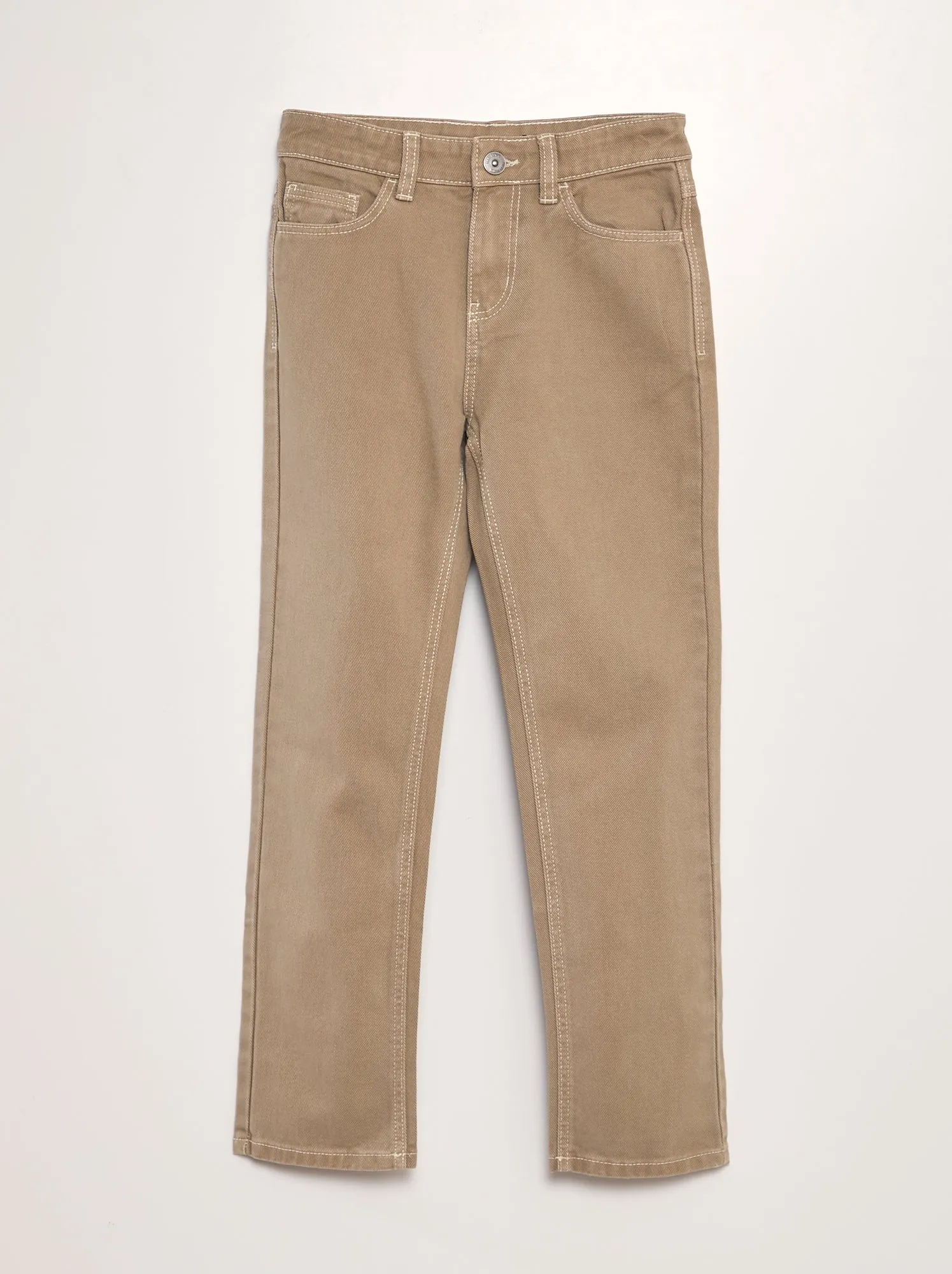 Jeans dritti tinta unita - BEIGE