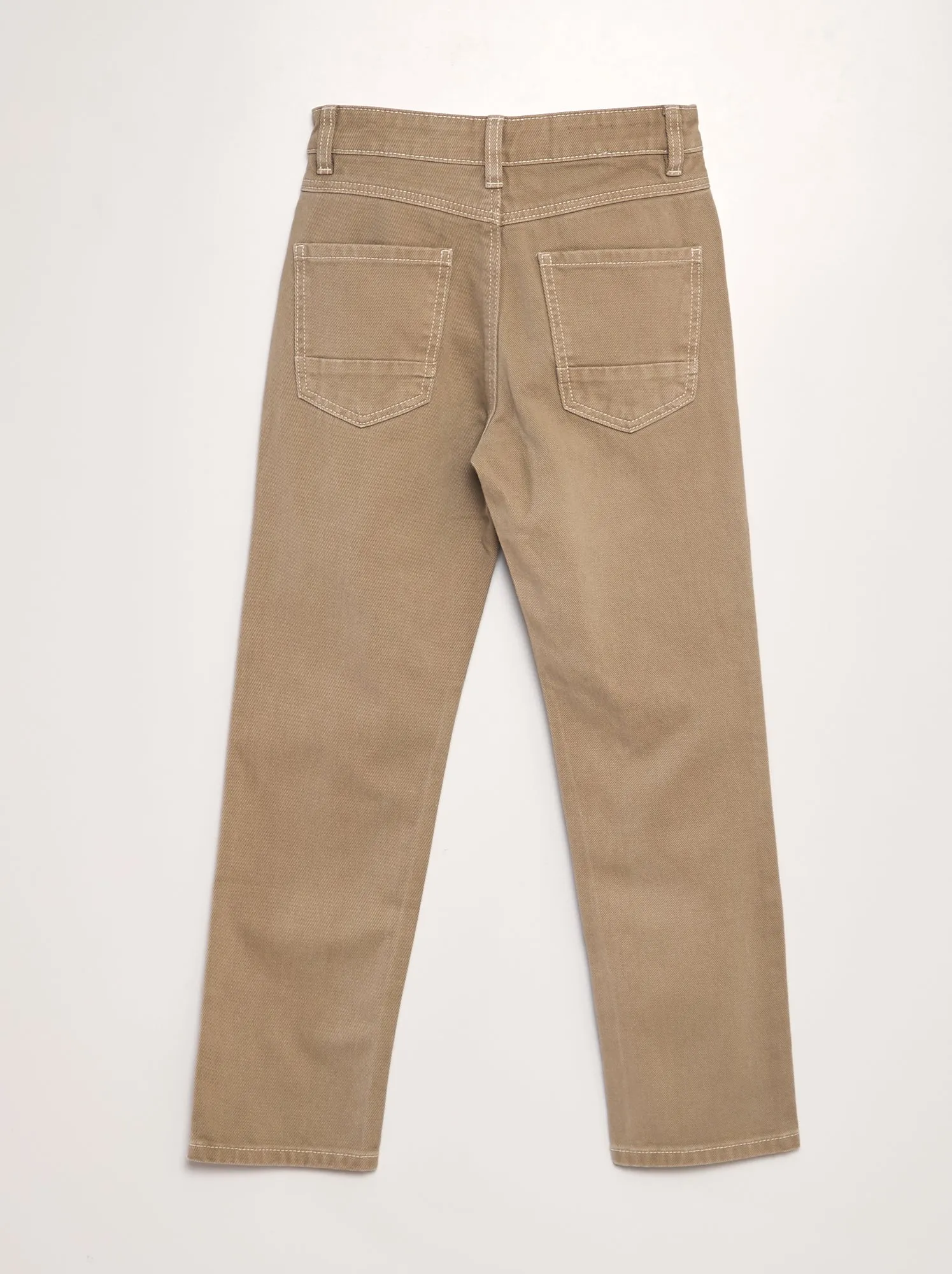 Jeans dritti tinta unita - BEIGE