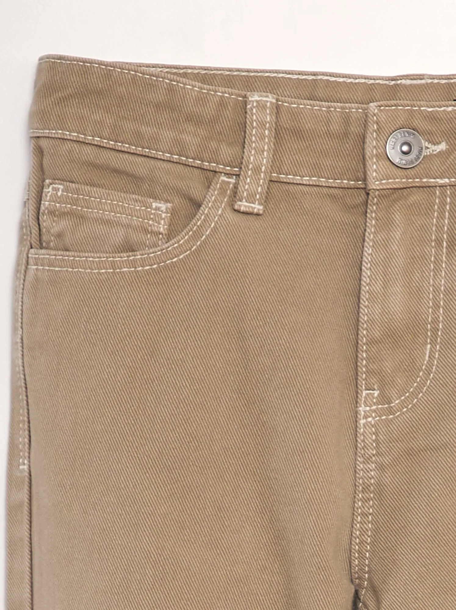 Jeans dritti tinta unita - BEIGE