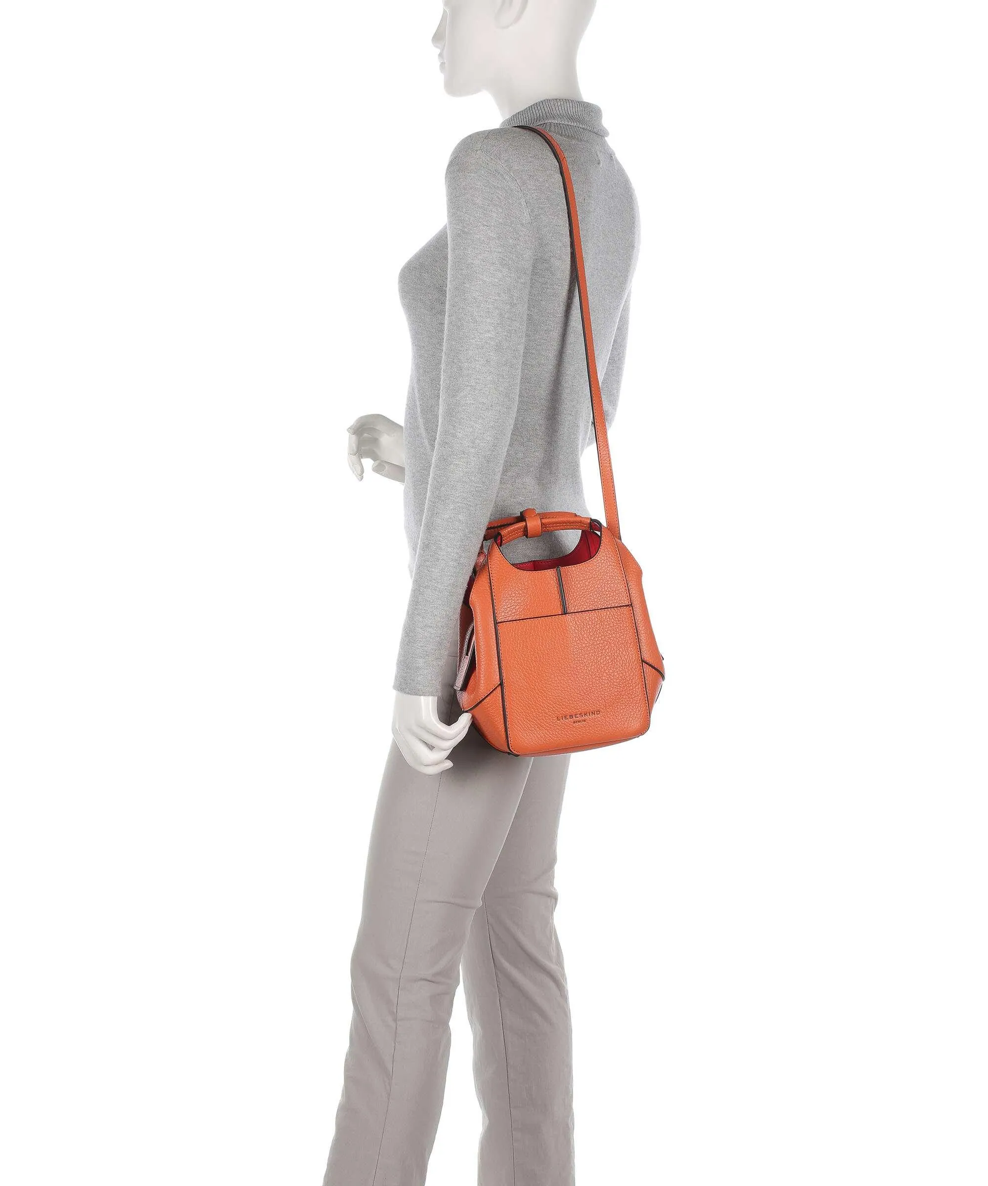  Liebeskind Lilly Heavy Pebble S Borsa a tracolla pelle a grana fine arancio  