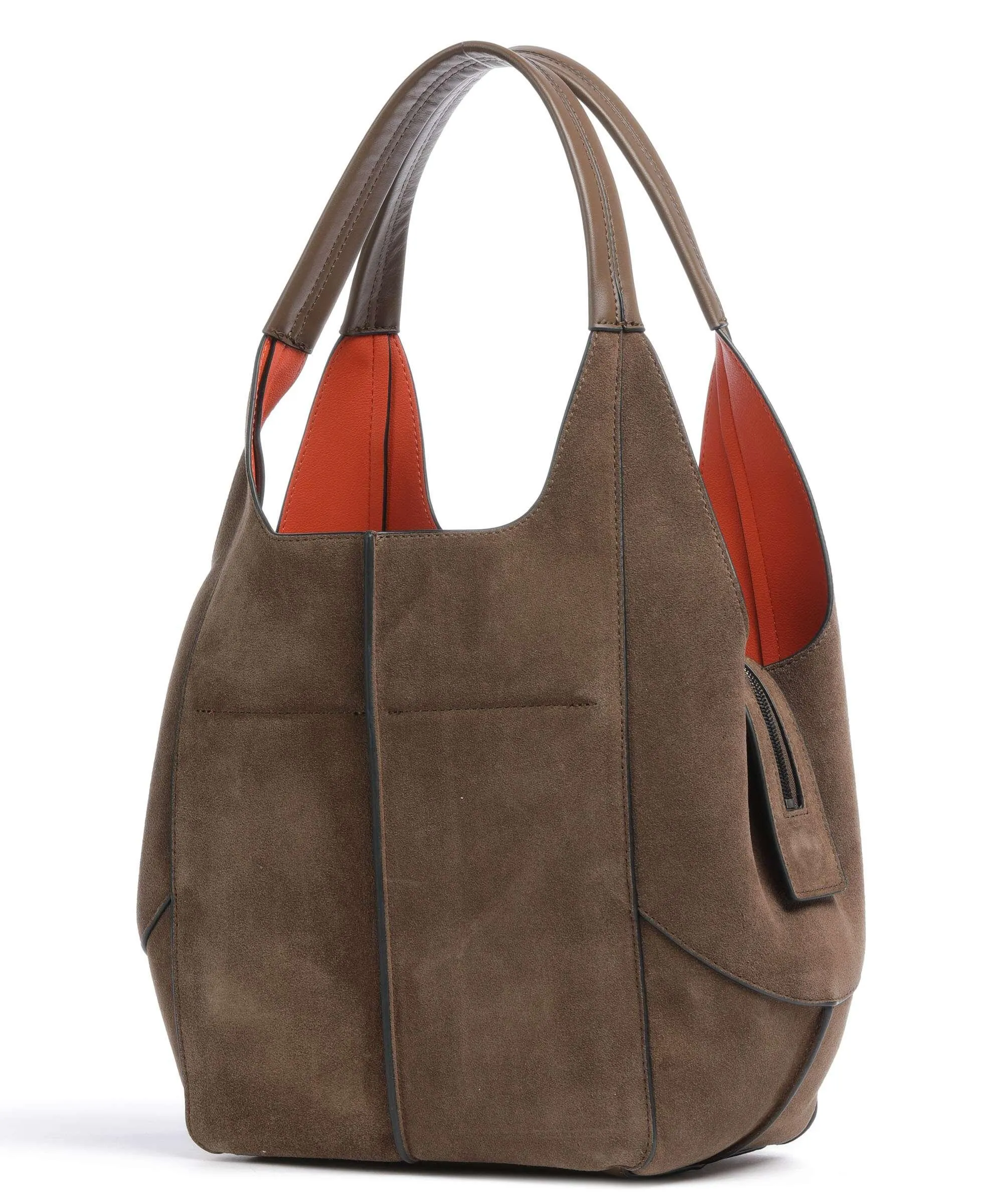  Liebeskind Lilly Hydro Suede M Borsa hobo pelle ruvida marrone scuro  