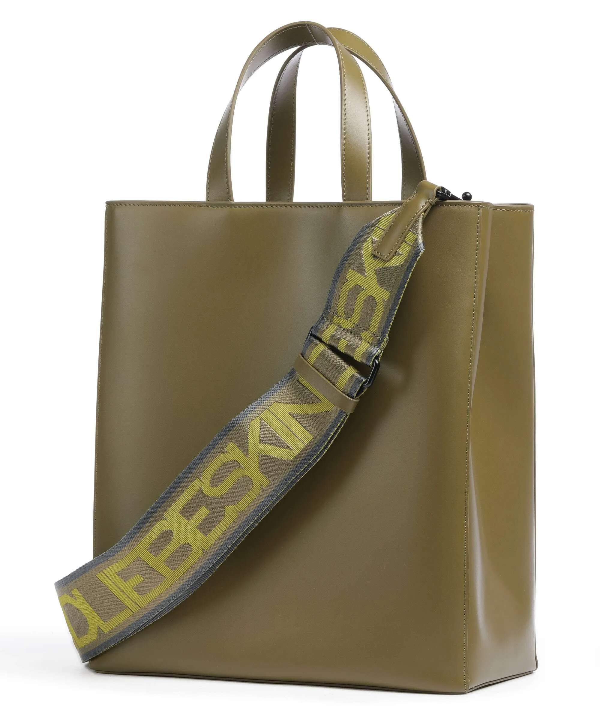  Liebeskind Paper Bag Carter M Borsa a mano pelle a grana fine verde-oliva  