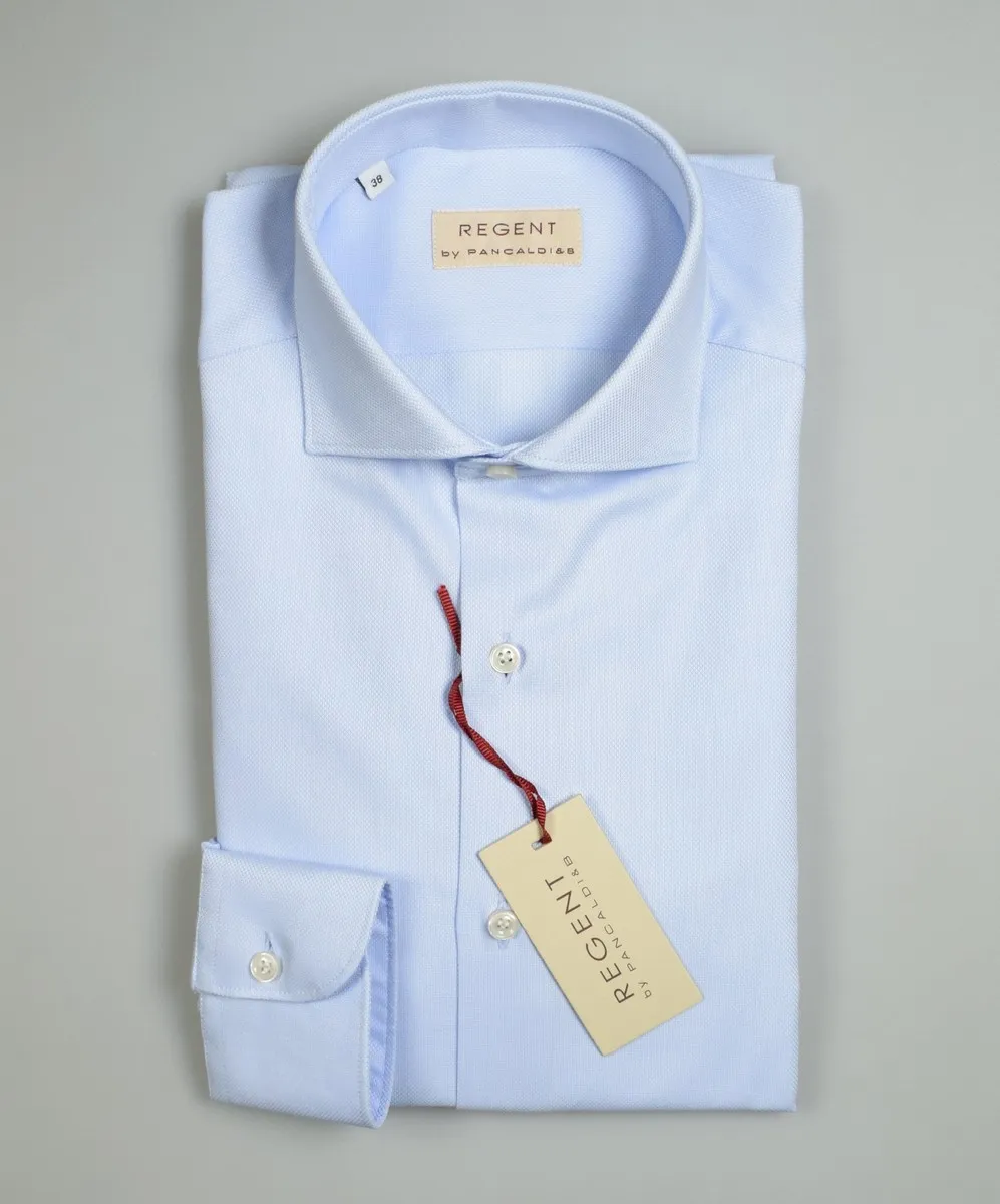 Light celestial shirt slim fit pancaldi french oxford cotton