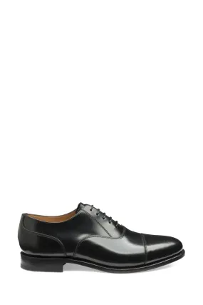 Loake Nero - Oxford Scarpe cap toe in pelle lucidata