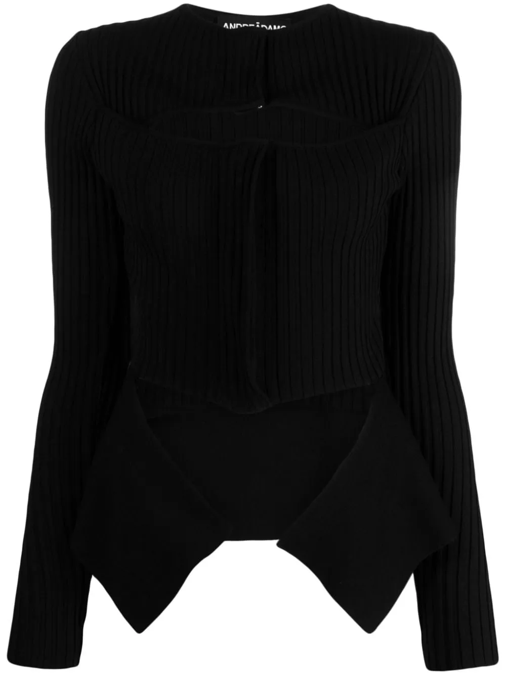 Maglione asimmetrico  in nero - donna