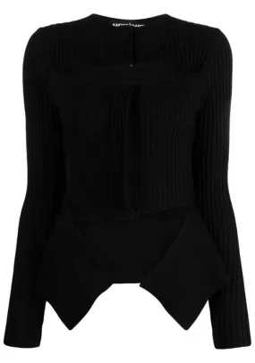 Maglione asimmetrico  in nero - donna