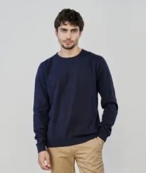 Maglione blu girocollo da uomo