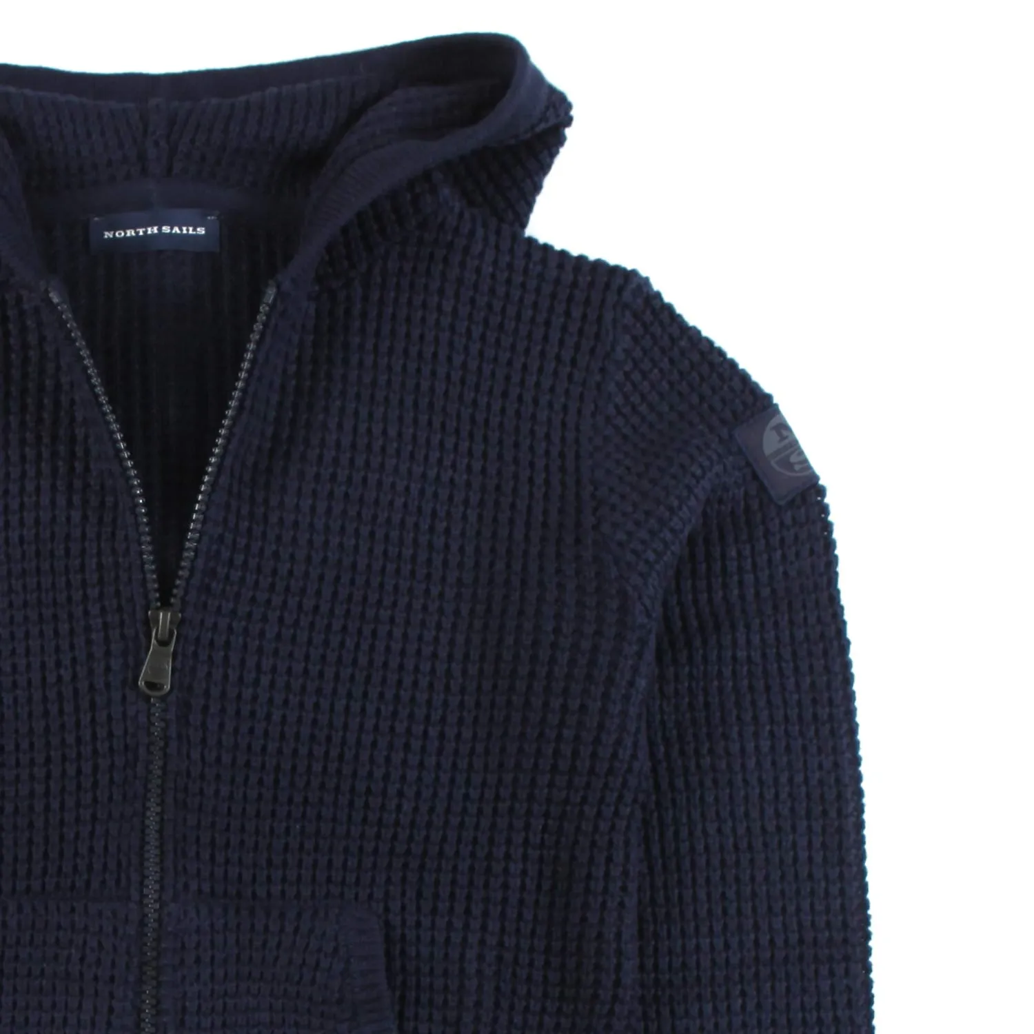 Maglione Blu Navy Con Cappuccio