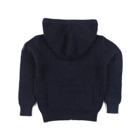 Maglione Blu Navy Con Cappuccio