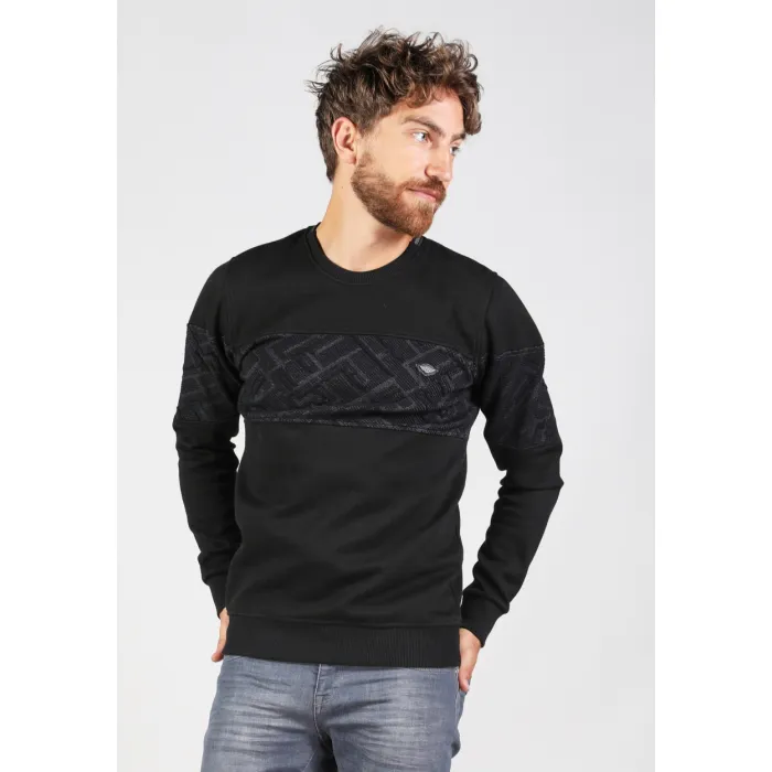 Maglione con stampa Gabbiano Nero