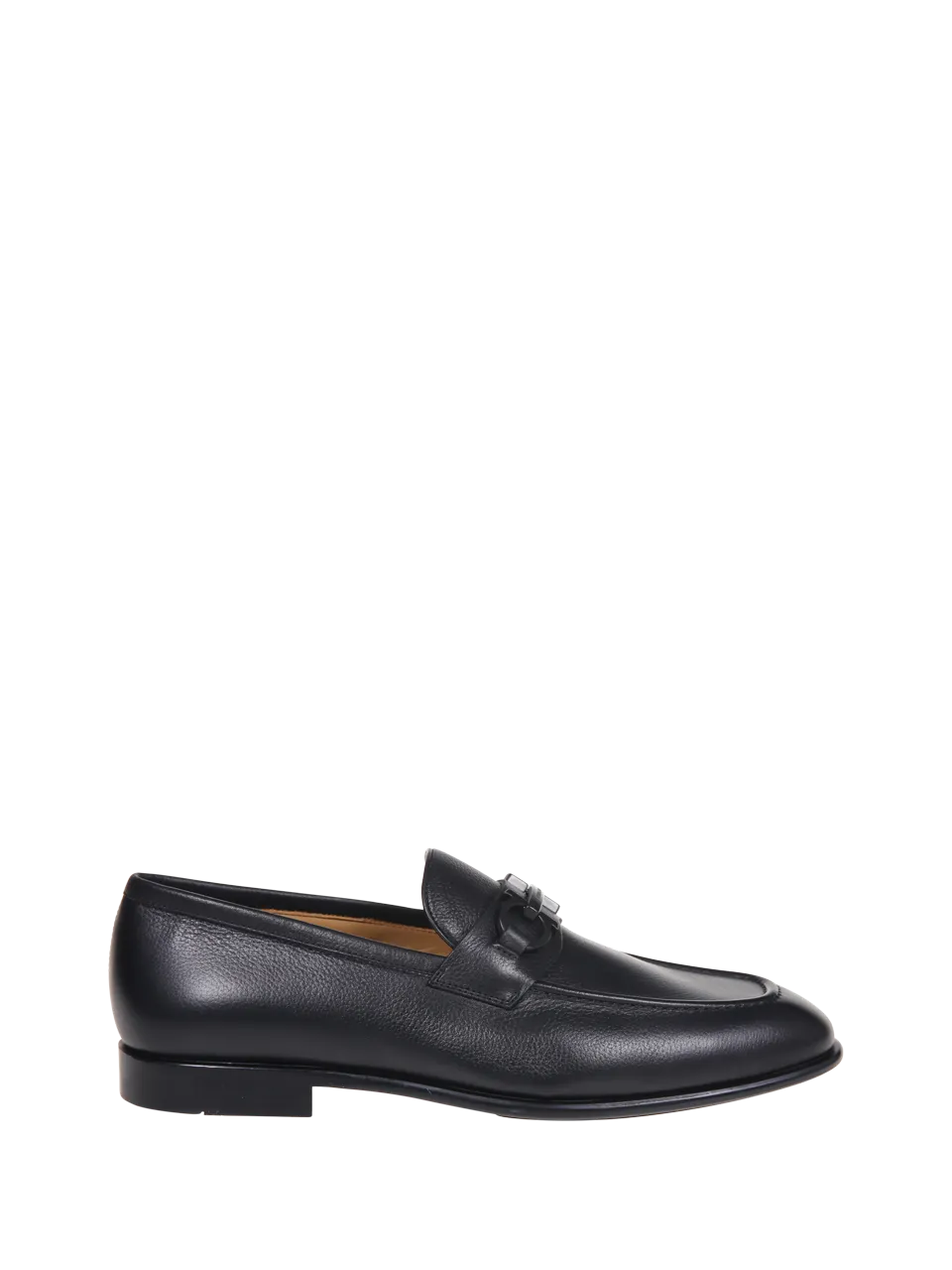 MEN FERRAGAMO BLACK CALF SKIN FOSTER LOAFER