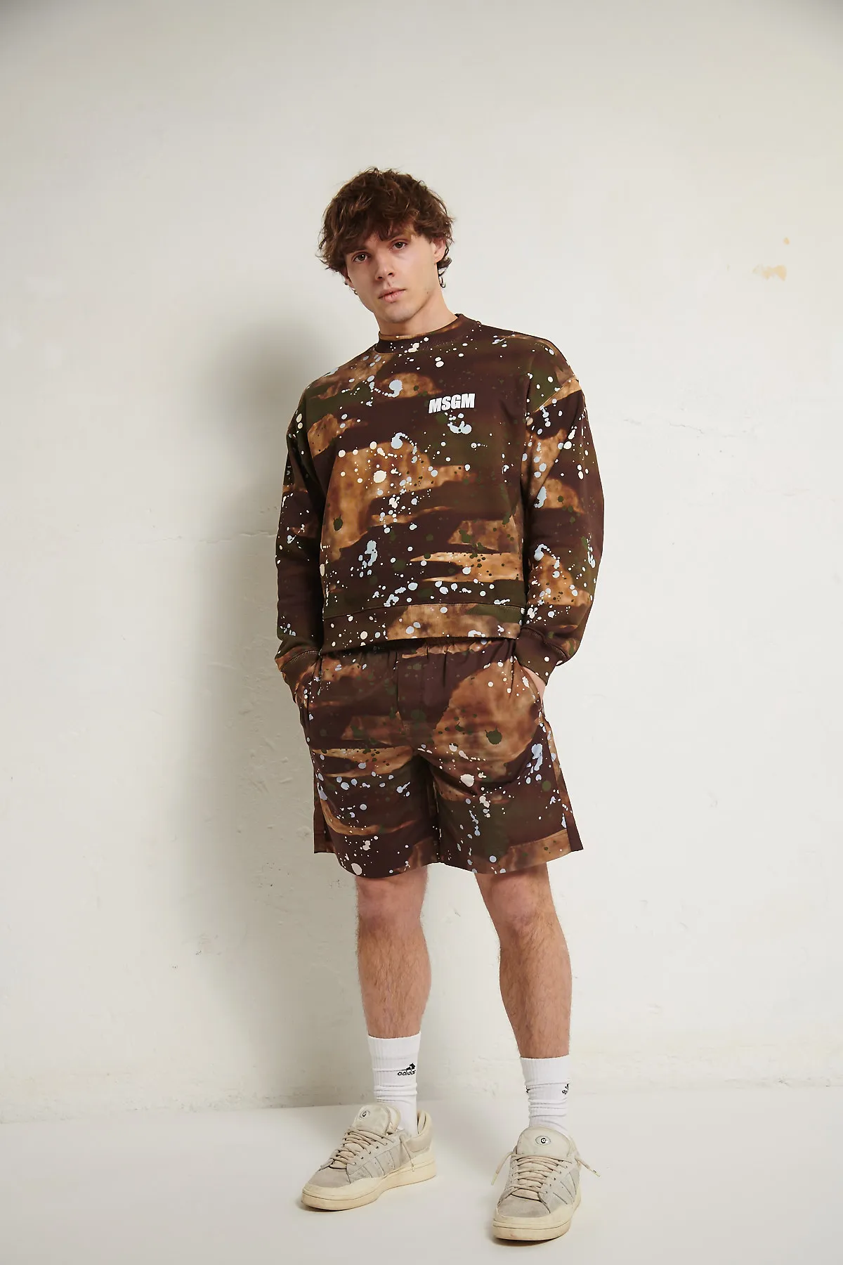 MSGM Felpa girocollo Camouflage con macchie