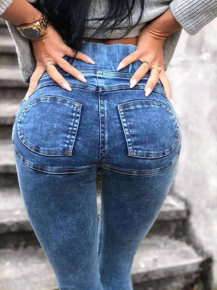 Pantaleggings in denim push-up