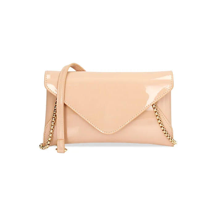 Pochette in vernice nude