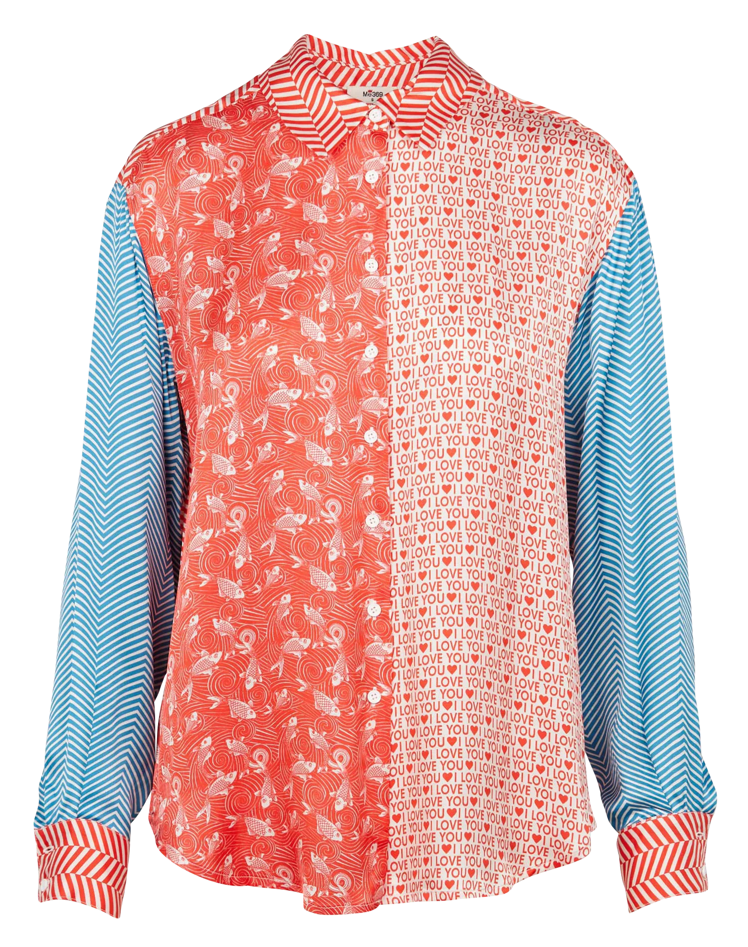  SACK S   SCARLET - Camicia collo classico stampata in raso | Blu