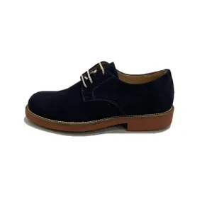 Scarpe Derby Uomo Soldini Liscio Suola In Gomma Colore Blu - 20795VV87