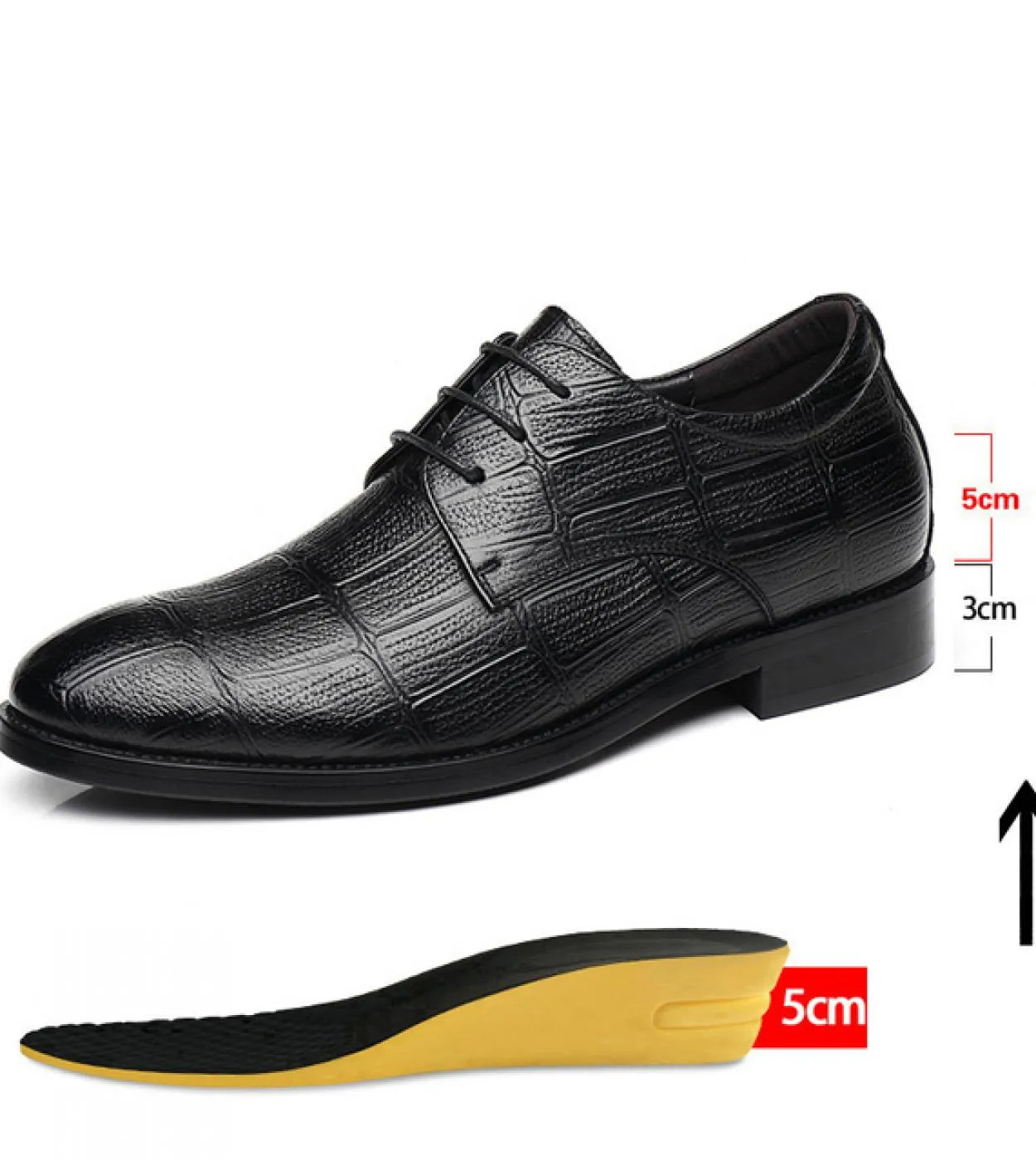 Scarpe eleganti da uomo Tacco nascosto Scarpe eleganti da uomo alte Scarpe eleganti Oxford Tacco rialzato