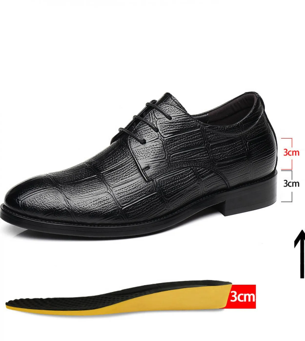 Scarpe eleganti da uomo Tacco nascosto Scarpe eleganti da uomo alte Scarpe eleganti Oxford Tacco rialzato