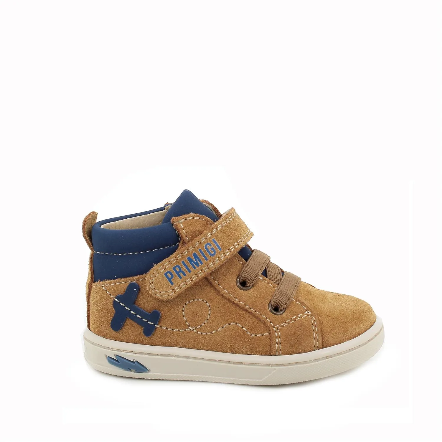 Scarpe in pelle da bambino senape-bluette            