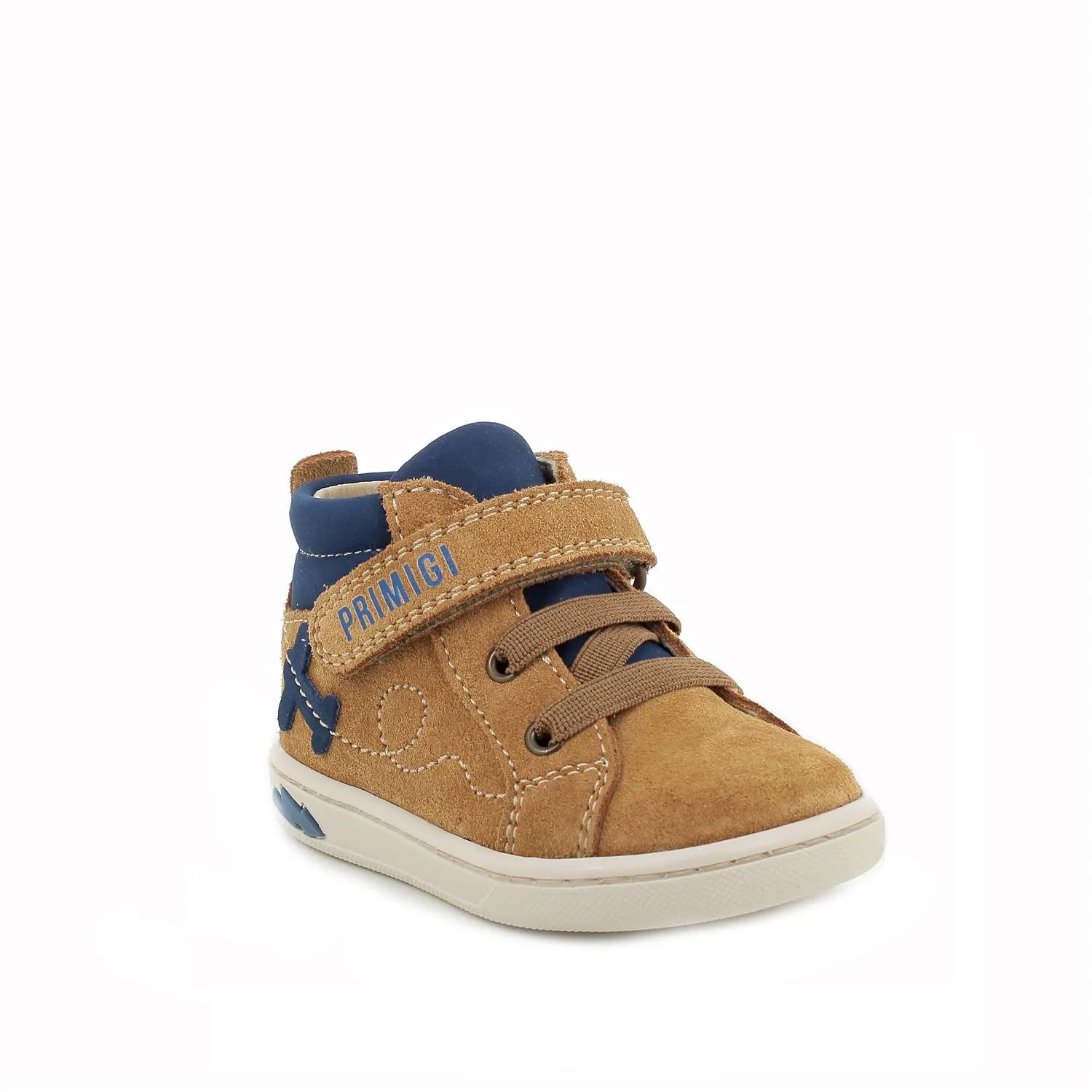 Scarpe in pelle da bambino senape-bluette            