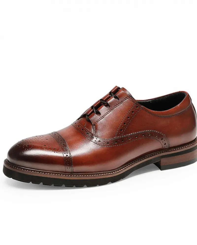 Scarpe oxford in vera pelle con punta alare di marca Scarpe a punta stringate Oxford Dress Brogues Scarpe da sposa da uomo con p