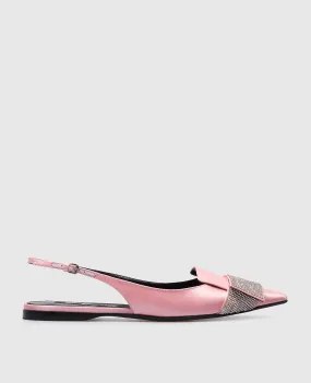 Sergio Rossi Slingback in cristalli rosa Paris B07710MAFT72