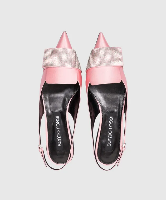 Sergio Rossi Slingback in cristalli rosa Paris B07710MAFT72