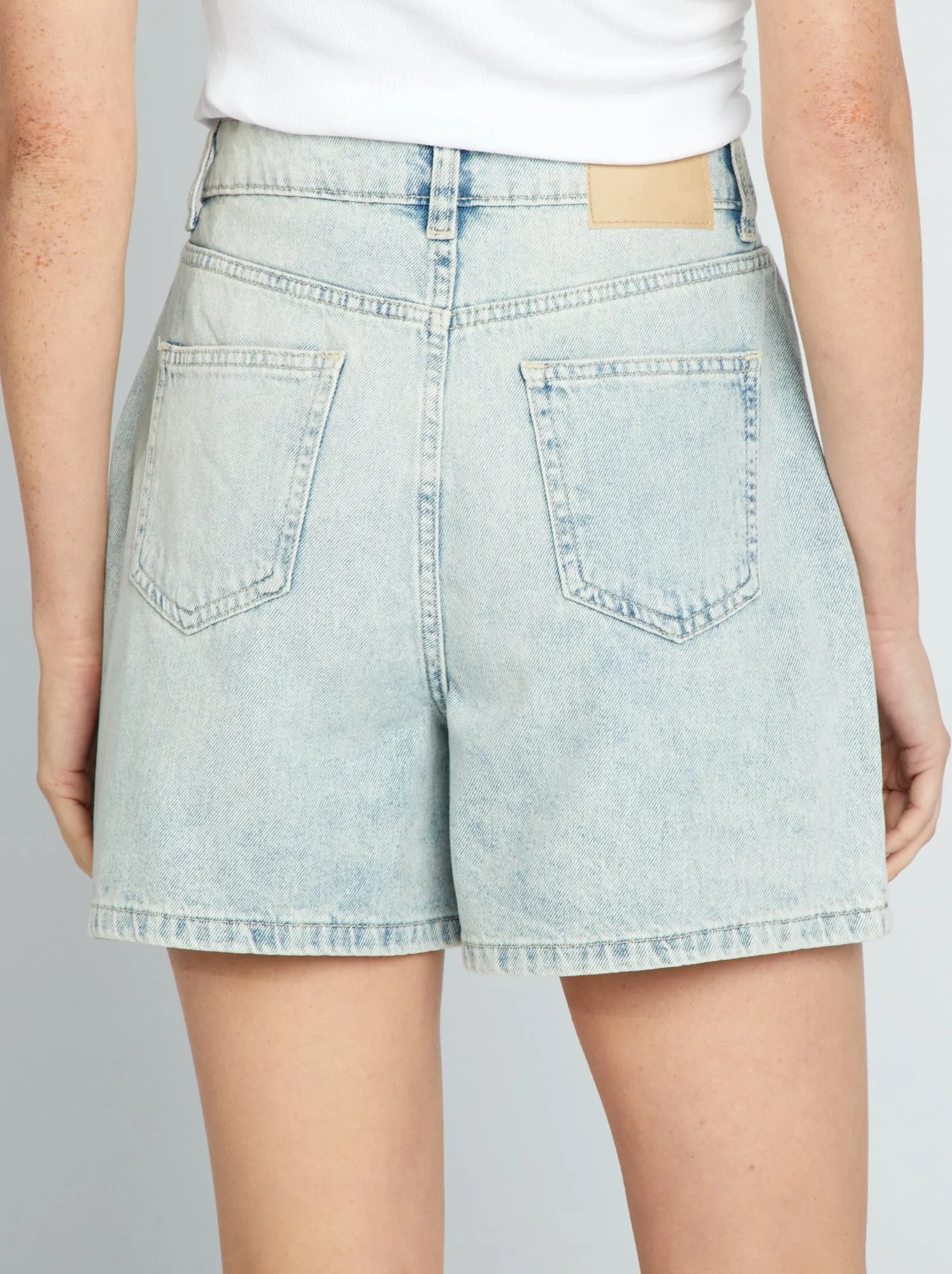 Shorts in jeans a vita alta - BLU