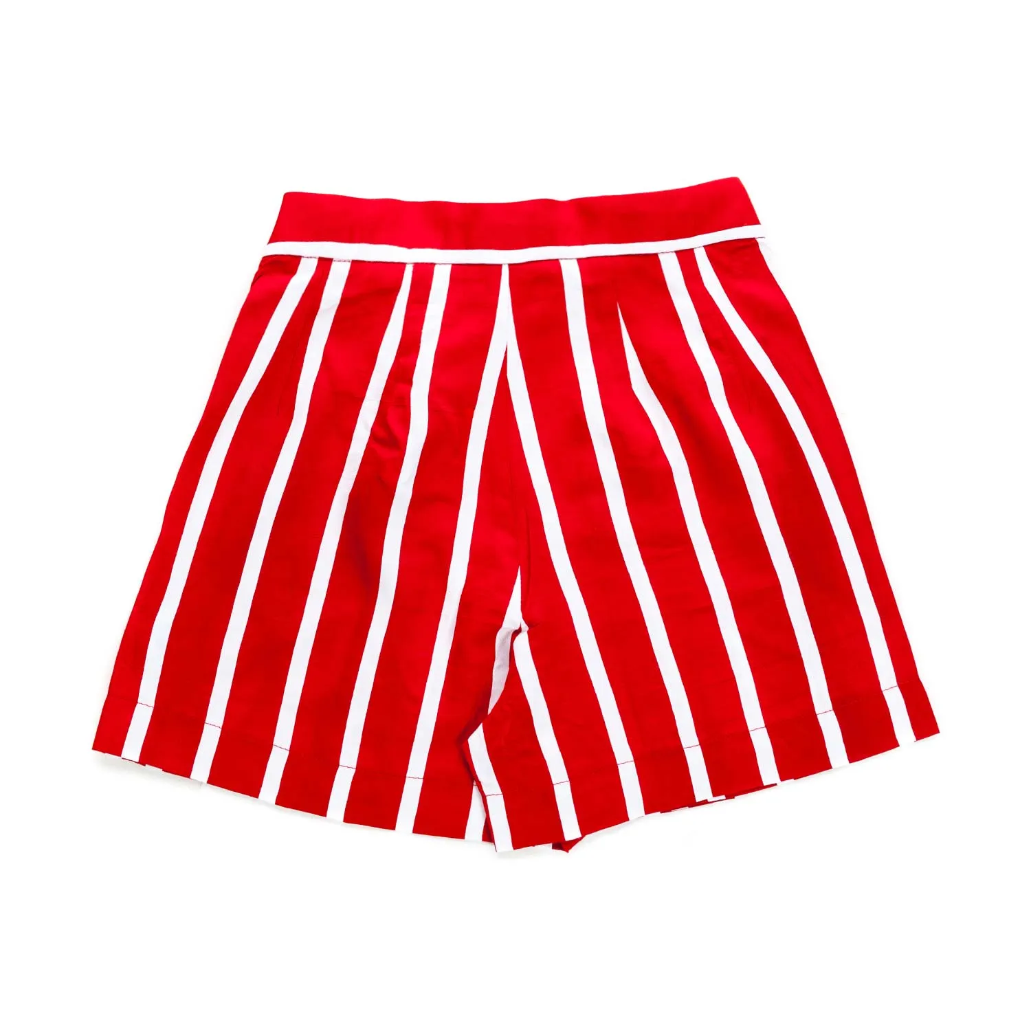 Shorts Rossi A Righe Bambina