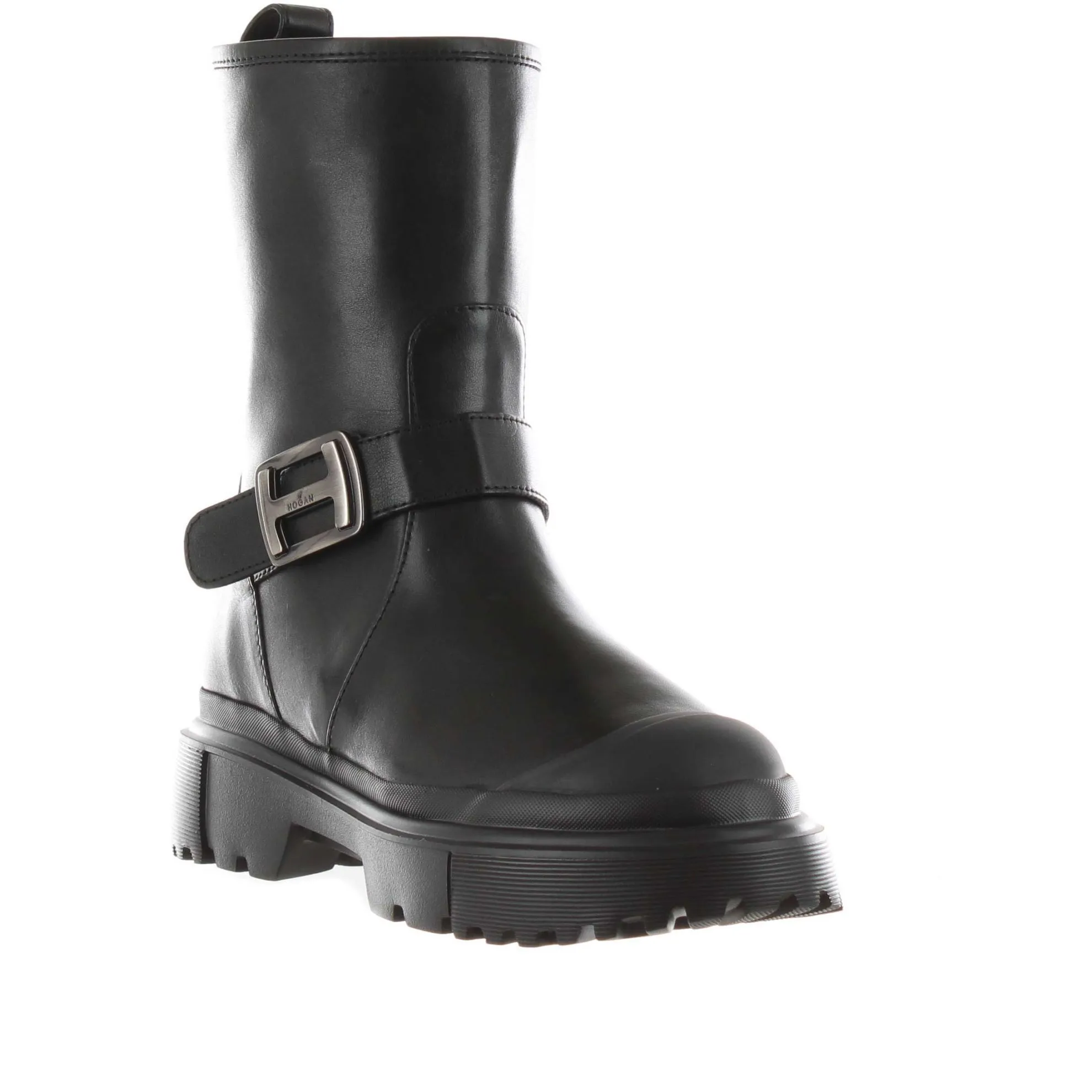 Stivaletto biker h619 in pelle