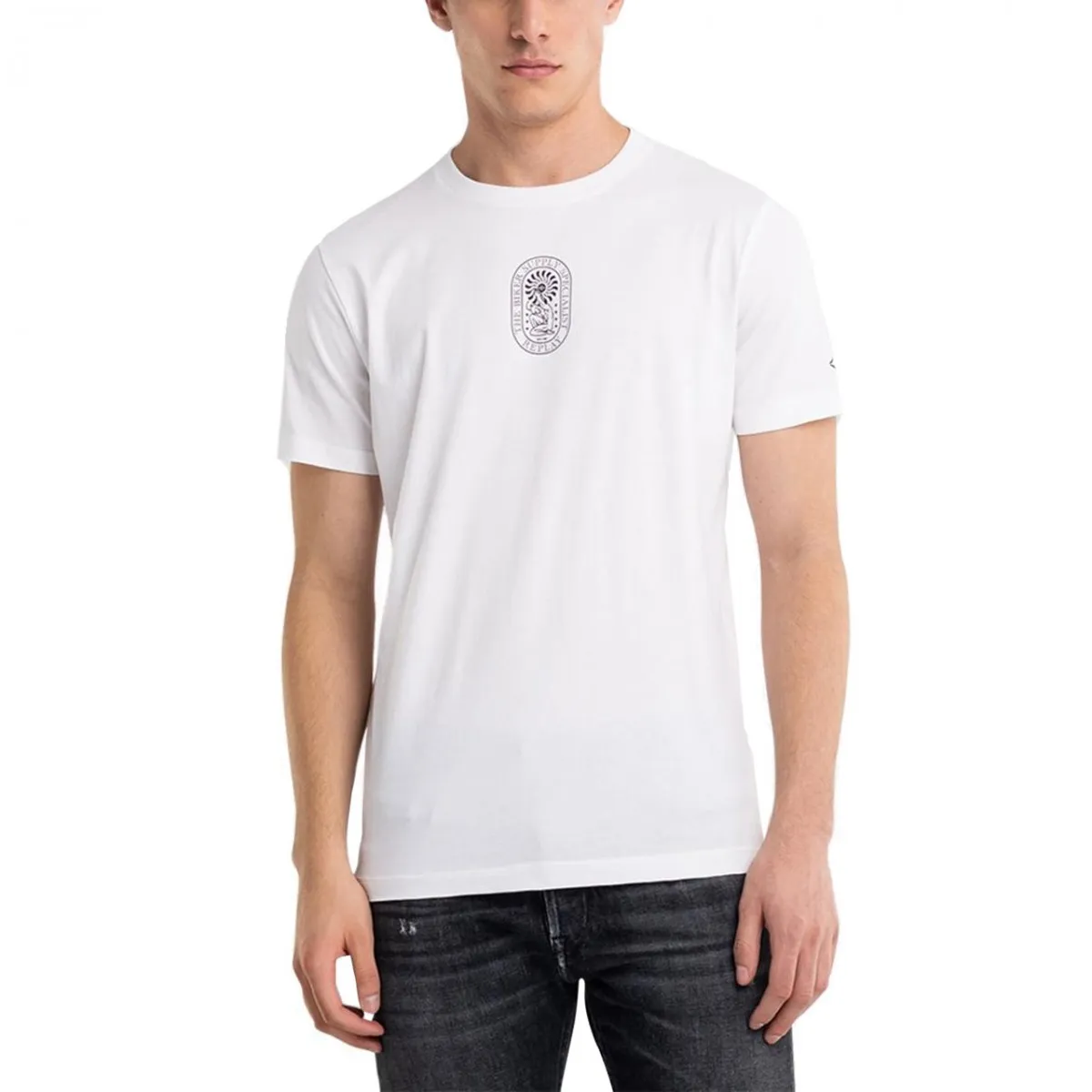 T-Shirt Girocollo Con Stampa Biker