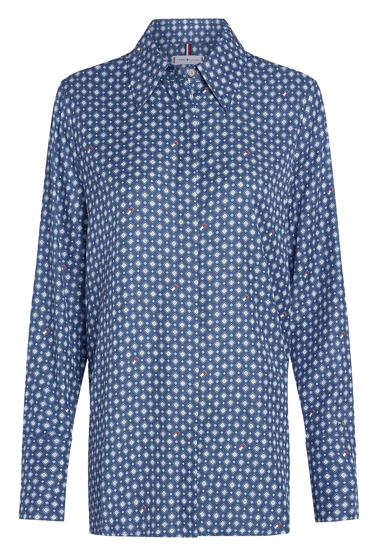  TOMMY HILFIGER   Camicia dritta collo classico stampata | Blu