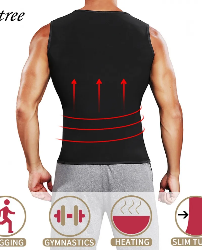 Uomo Body Shaper Sauna Gilet Vita Trainer Dimagrante Sudore Camicia Pancia Sottile Addome Brucia Shaperwear Compressione Sauna C